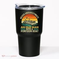 Never Underestimate An Old Man With Pontoon Boat Boating Tumbler thumb 0