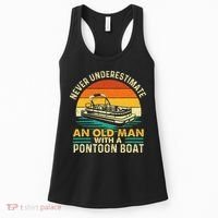 Never Underestimate An Old Man With Pontoon Boat Boating Women's Tank Top thumb 0