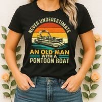 Never Underestimate An Old Man With Pontoon Boat Boating Women's T-Shirt thumb 2