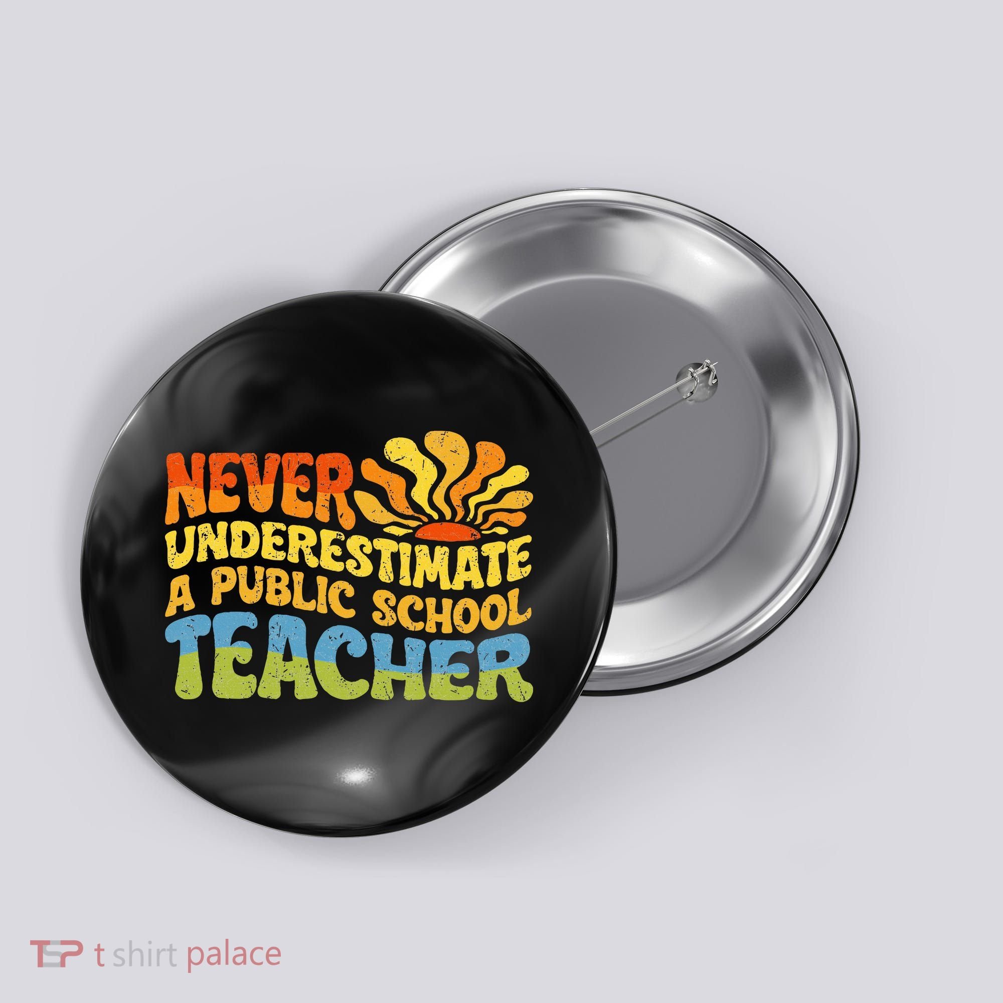 Never Underestimate A Public School Teacher Public Education Button