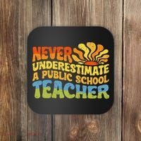 Never Underestimate A Public School Teacher Public Education Coaster thumb 0