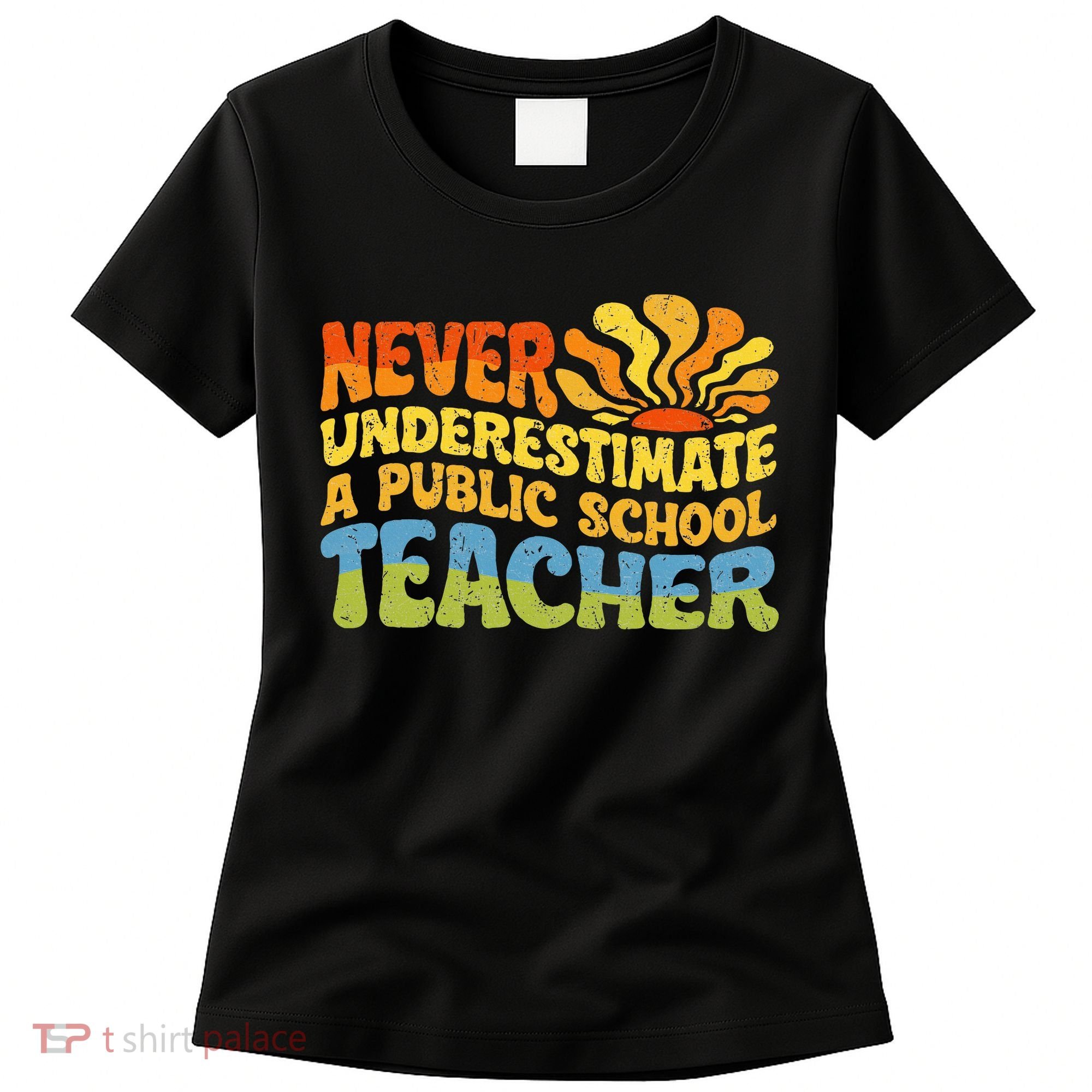 Never Underestimate A Public School Teacher Public Education Women's T-Shirt