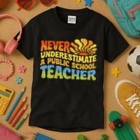 Never Underestimate A Public School Teacher Public Education Kids T-Shirt thumb 3