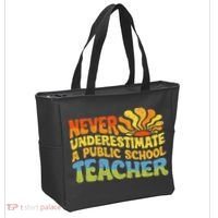 Never Underestimate A Public School Teacher Public Education Tote Bag thumb 2