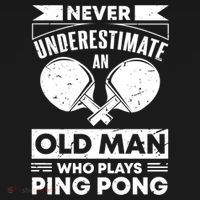 Never Underestimate An Old Funny Ping Pong Dad Joke Gift Bucket Hat thumb 4