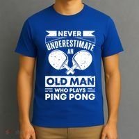 Never Underestimate An Old Funny Ping Pong Dad Joke Gift T-Shirt thumb 3