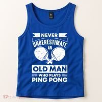 Never Underestimate An Old Funny Ping Pong Dad Joke Gift Tank Top thumb 2