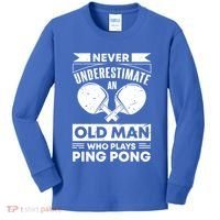 Never Underestimate An Old Funny Ping Pong Dad Joke Gift Kids Long Sleeve Shirt thumb 0