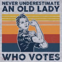 Never Underestimate An Old Lady Who Votes Feminist Women's Sweatshirt thumb 2