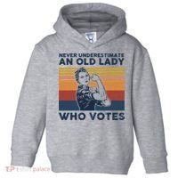 Never Underestimate An Old Lady Who Votes Feminist Toddler Hoodie thumb 0