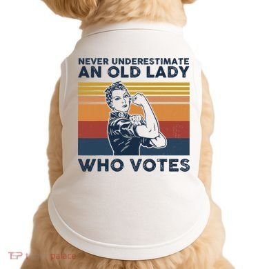 Never Underestimate An Old Lady Who Votes Feminist Doggie Tank