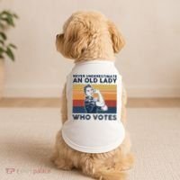 Never Underestimate An Old Lady Who Votes Feminist Doggie Tank thumb 2