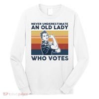 Never Underestimate An Old Lady Who Votes Feminist Long Sleeve Shirt thumb 0