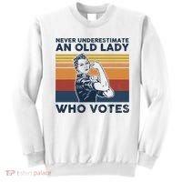 Never Underestimate An Old Lady Who Votes Feminist Sweatshirt thumb 0