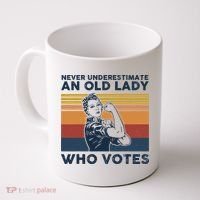 Never Underestimate An Old Lady Who Votes Feminist Coffee Mug thumb 0