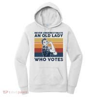 Never Underestimate An Old Lady Who Votes Feminist Women's Hoodie thumb 0