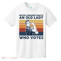 Never Underestimate An Old Lady Who Votes Feminist Kids T-Shirt thumb 0