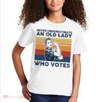 Never Underestimate An Old Lady Who Votes Feminist Kids T-Shirt thumb 2