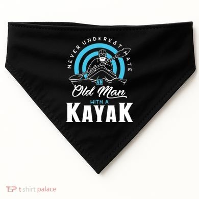 Never Underestimate An Old Man With A Kayak USA-Made Doggie Bandana