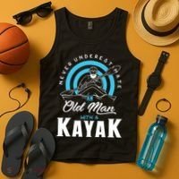 Never Underestimate An Old Man With A Kayak Tank Top thumb 4