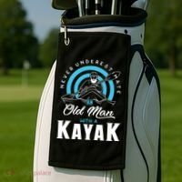 Never Underestimate An Old Man With A Kayak Golf Towel thumb 2