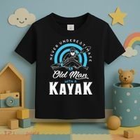 Never Underestimate An Old Man With A Kayak Toddler T-Shirt thumb 3
