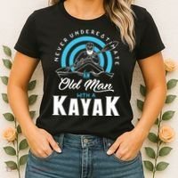 Never Underestimate An Old Man With A Kayak Women's T-Shirt thumb 2