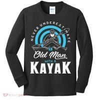 Never Underestimate An Old Man With A Kayak Kids Long Sleeve Shirt thumb 0