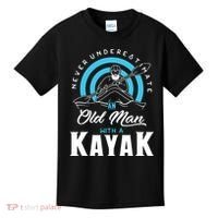 Never Underestimate An Old Man With A Kayak Kids T-Shirt thumb 0