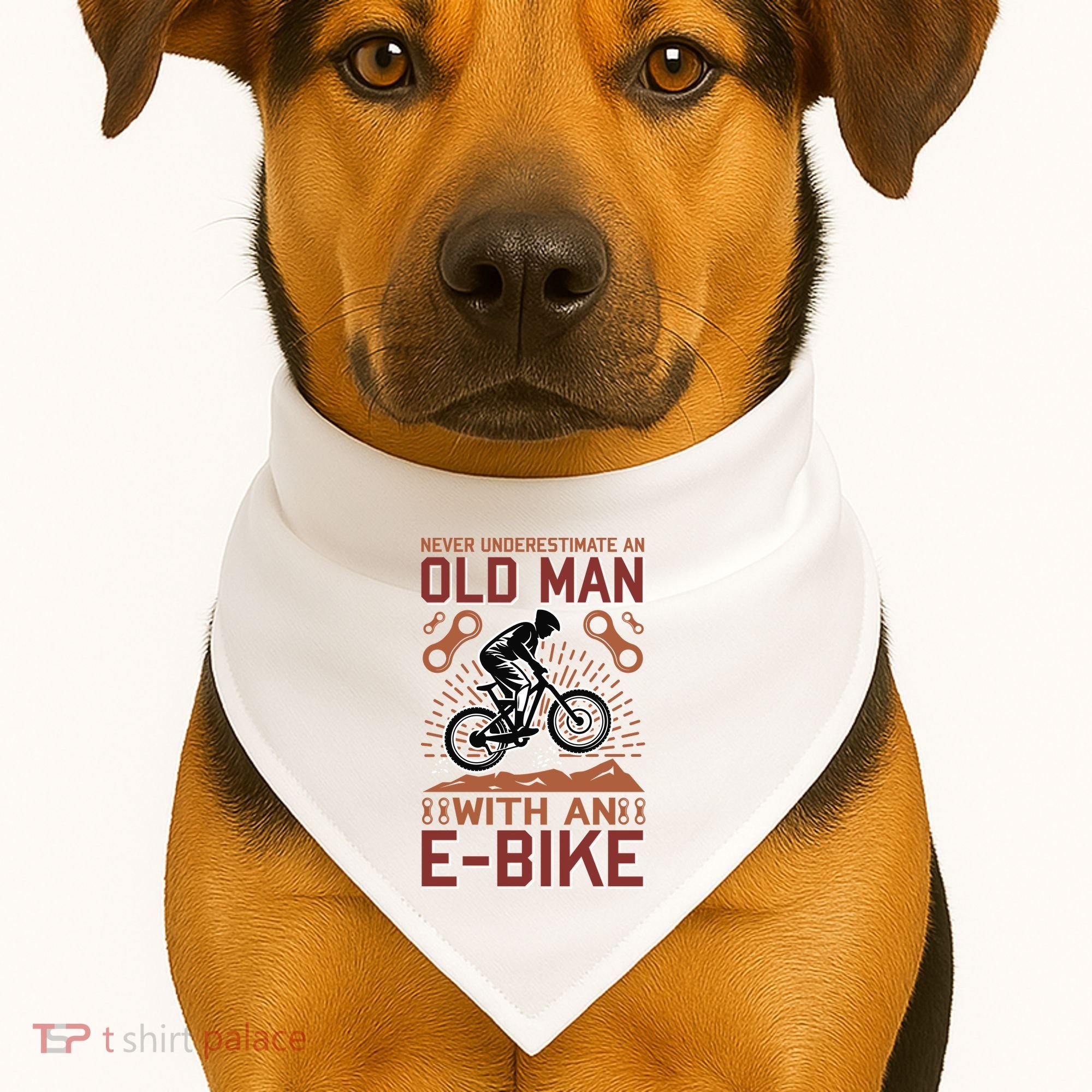 Never Underestimate An Old Man With An E Bike USA-Made Doggie Bandana