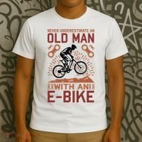 Never Underestimate An Old Man With An E Bike T-Shirt thumb 3