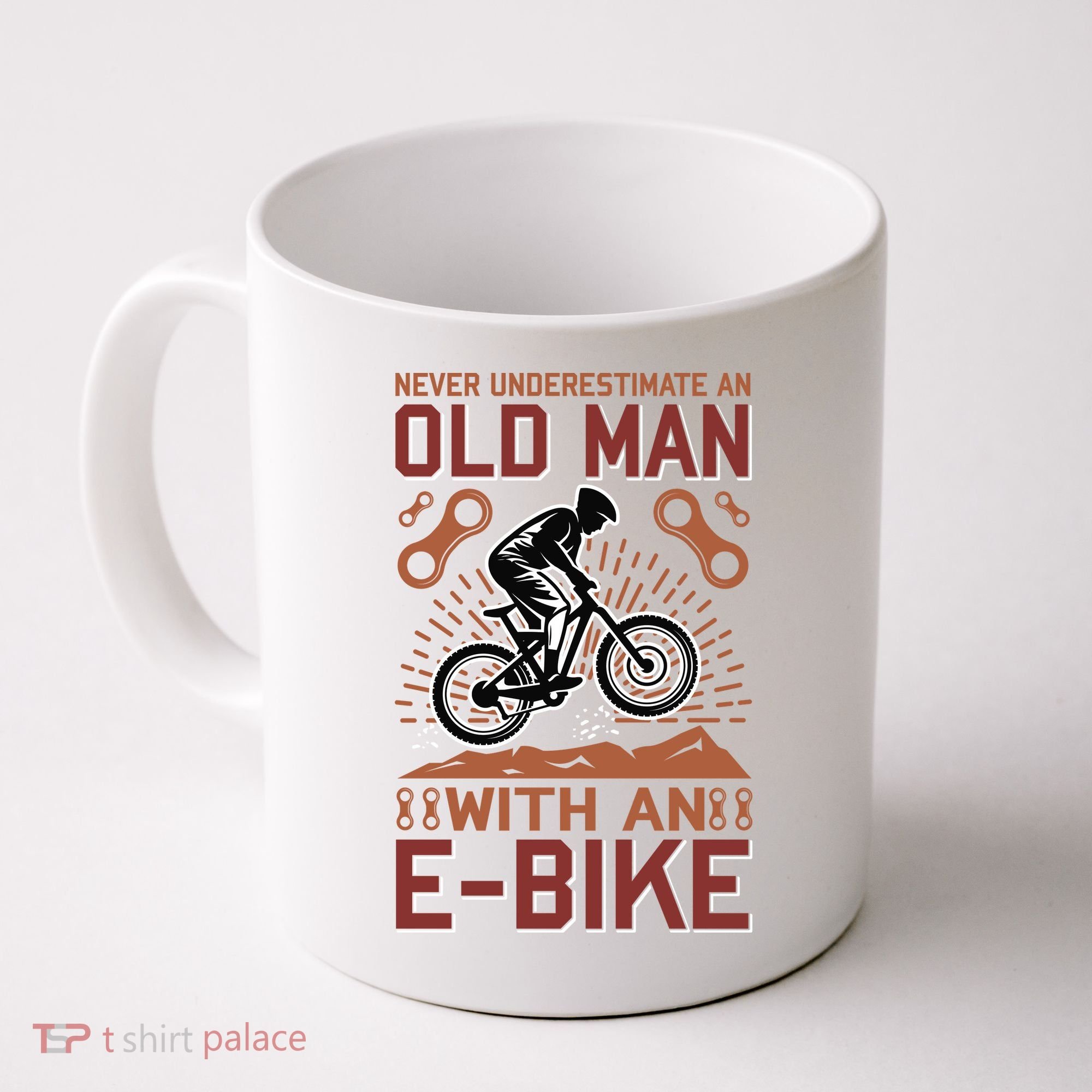 Never Underestimate An Old Man With An E Bike Coffee Mug