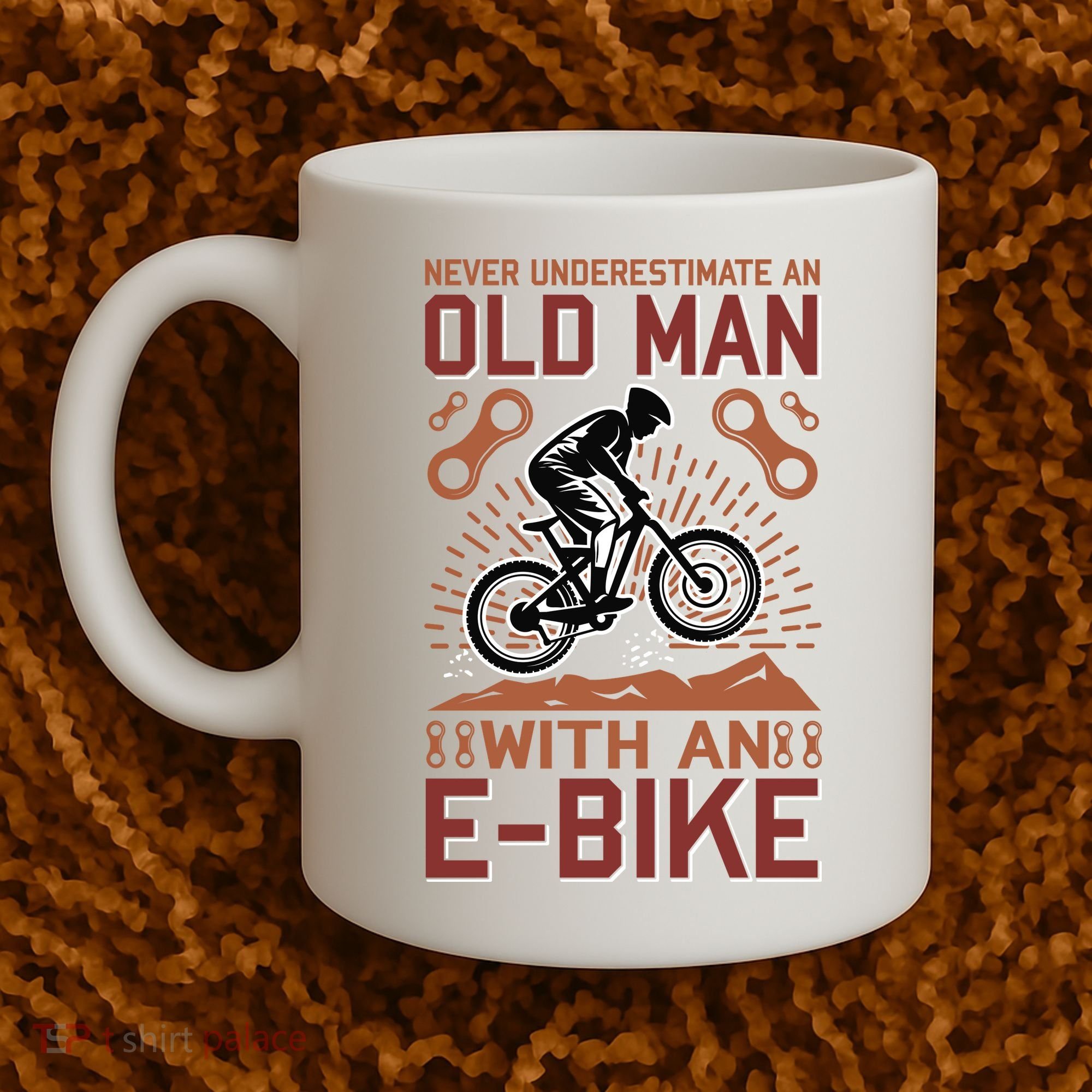 Never Underestimate An Old Man With An E Bike Coffee Mug