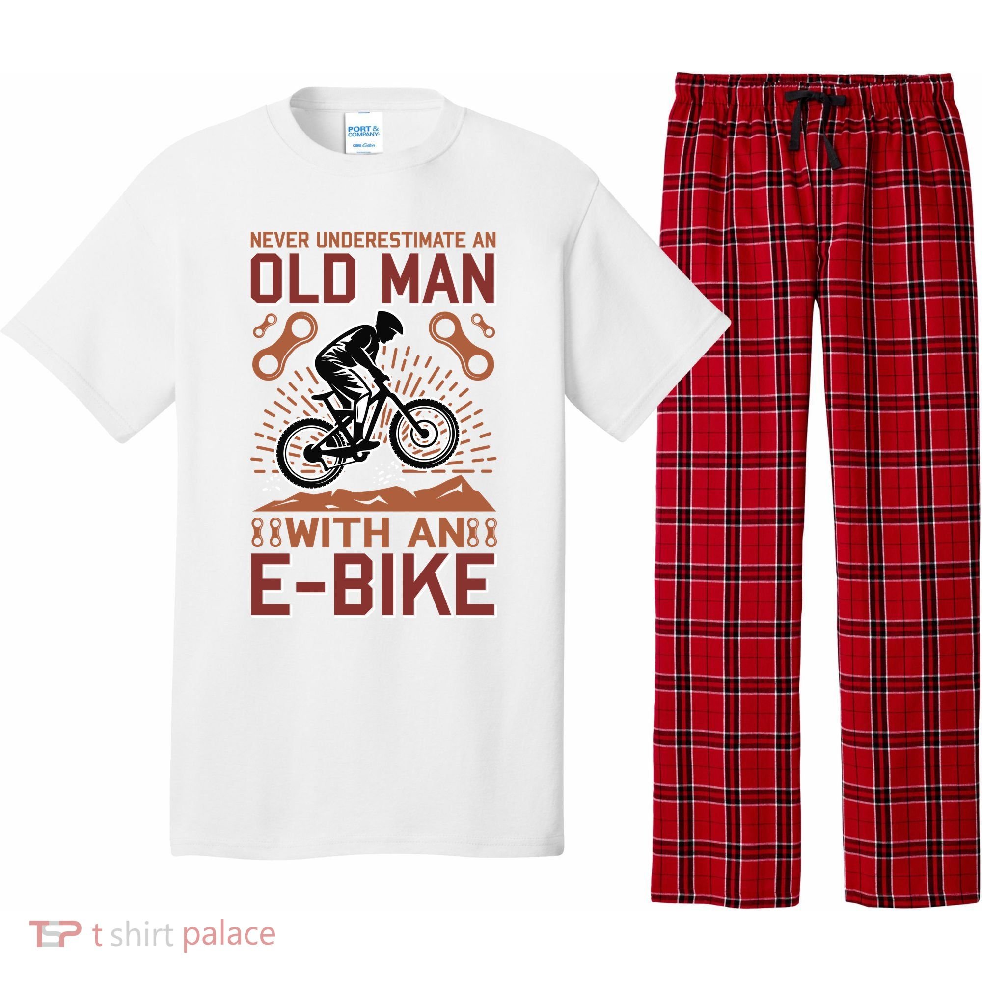 Never Underestimate An Old Man With An E Bike Pajama Set