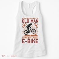 Never Underestimate An Old Man With An E Bike Women's Tank Top thumb 0