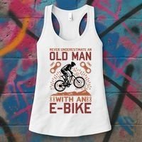 Never Underestimate An Old Man With An E Bike Women's Tank Top thumb 3