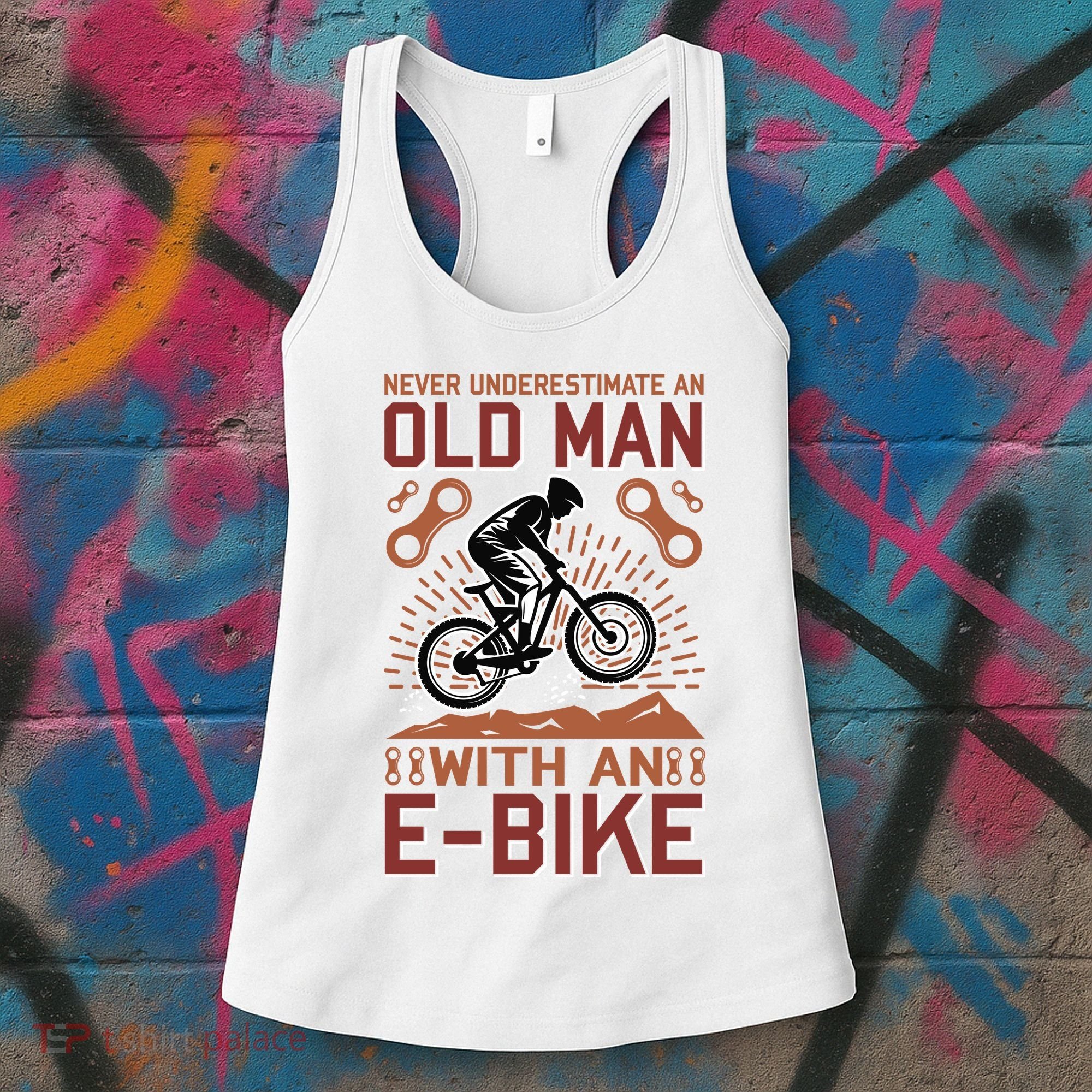 Never Underestimate An Old Man With An E Bike Women's Tank Top
