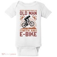 Never Underestimate An Old Man With An E Bike Baby Bodysuit thumb 0