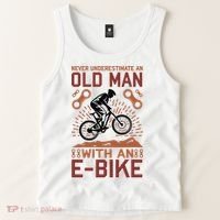 Never Underestimate An Old Man With An E Bike Tank Top thumb 2