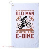 Never Underestimate An Old Man With An E Bike Golf Towel thumb 0