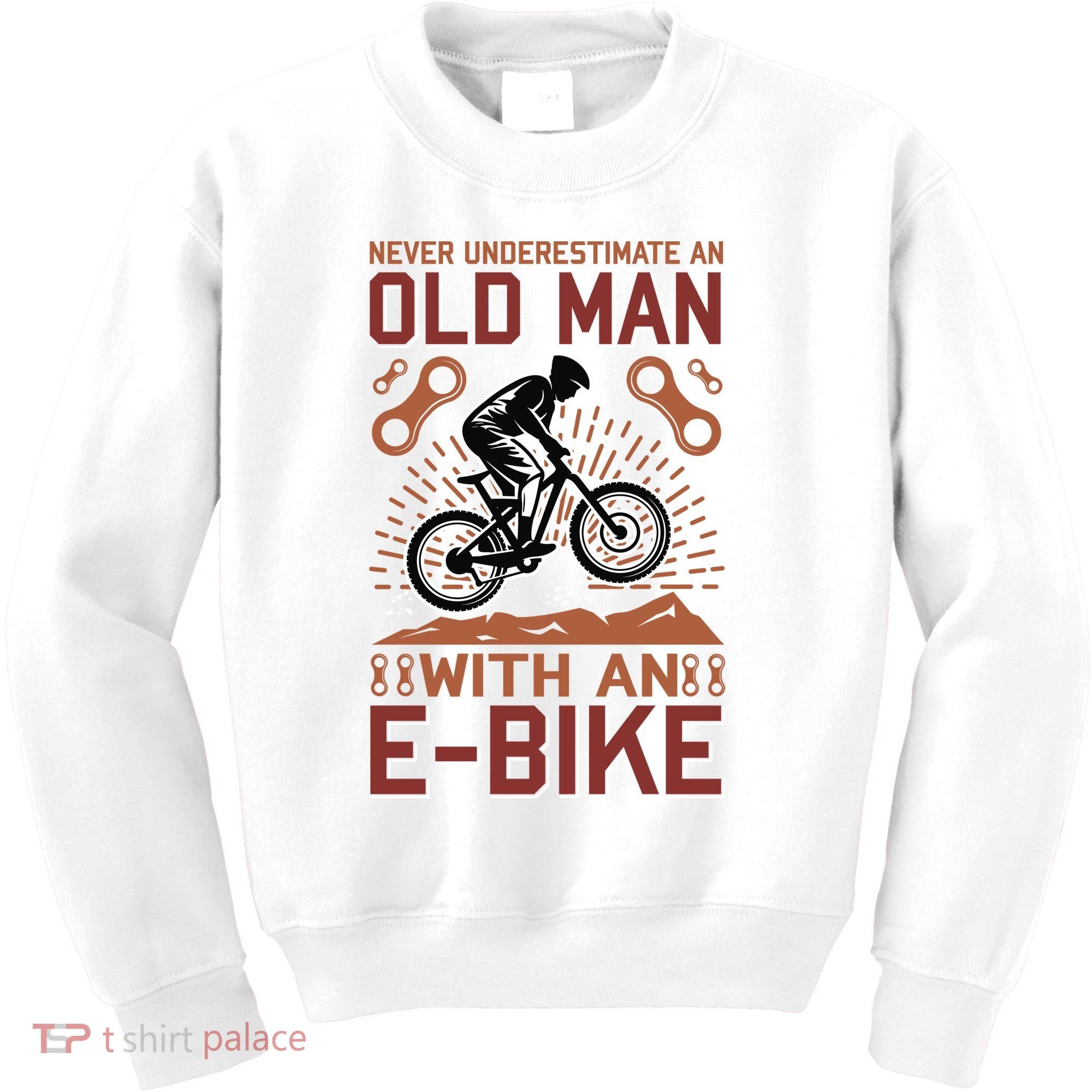 Never Underestimate An Old Man With An E Bike Kids Sweatshirt