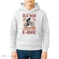 Never Underestimate An Old Man With An E Bike Kids Hoodie thumb 4