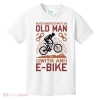 Never Underestimate An Old Man With An E Bike Kids T-Shirt thumb 0