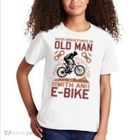 Never Underestimate An Old Man With An E Bike Kids T-Shirt thumb 2