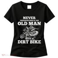 Never Underestimate An Old Man With A Dirt Bike Gif Women's T-Shirt thumb 0