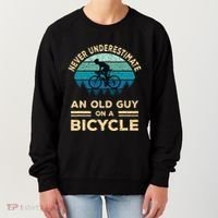 Never Underestimate An Old Guy On A Bicycle Funny Cycling Women's Sweatshirt thumb 0