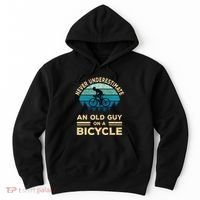 Never Underestimate An Old Guy On A Bicycle Funny Cycling Hoodie thumb 0