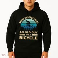Never Underestimate An Old Guy On A Bicycle Funny Cycling Hoodie thumb 2