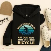 Never Underestimate An Old Guy On A Bicycle Funny Cycling Hoodie thumb 4