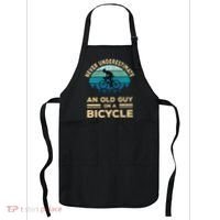 Never Underestimate An Old Guy On A Bicycle Funny Cycling Apron thumb 0